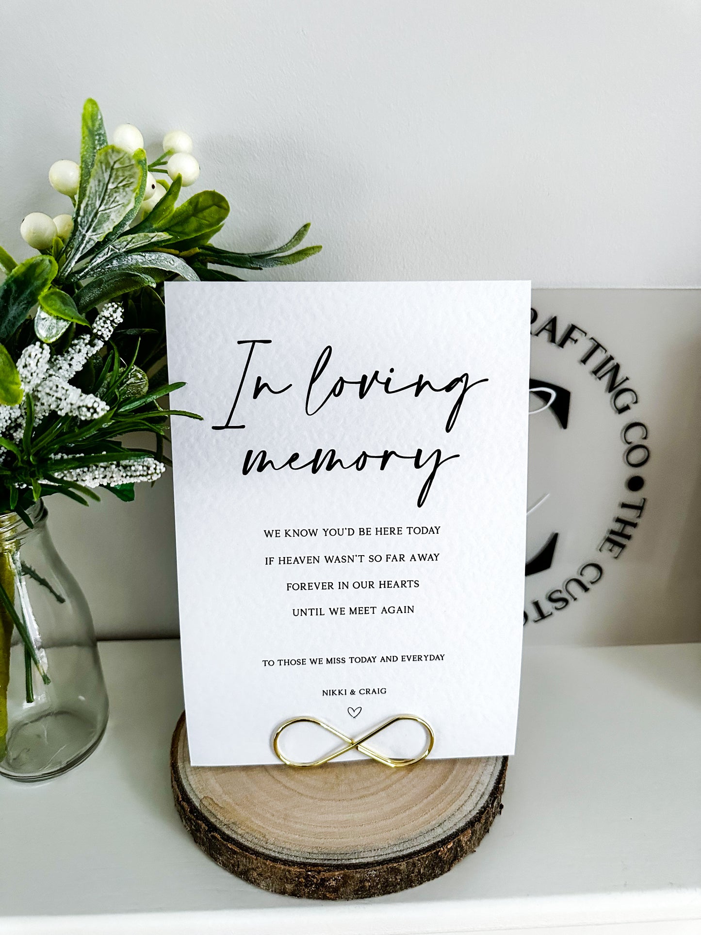 Reception card signs