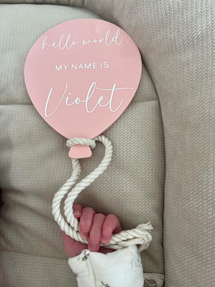 Hello world acrylic balloon