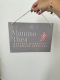 Hanging logo sign