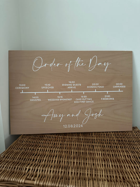 Order of the day sign