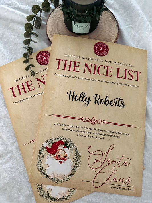 Nice list certificate