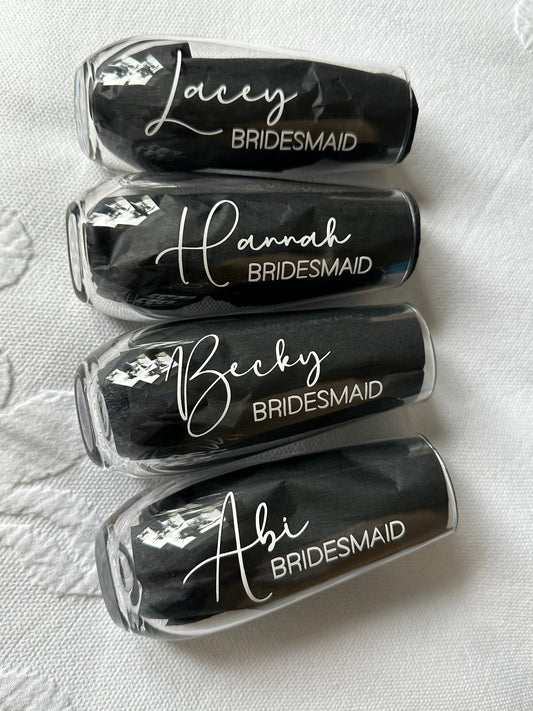 Stemless champagne flutes