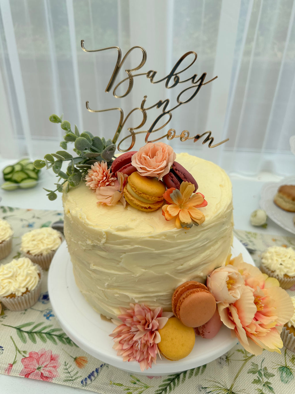 Baby in bloom cake topper
