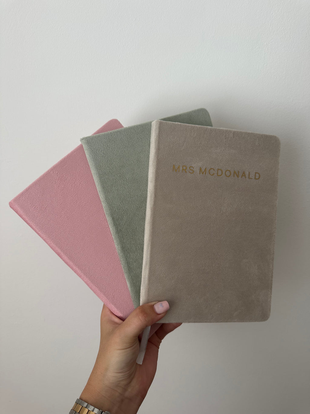 Personalised velvet notebook