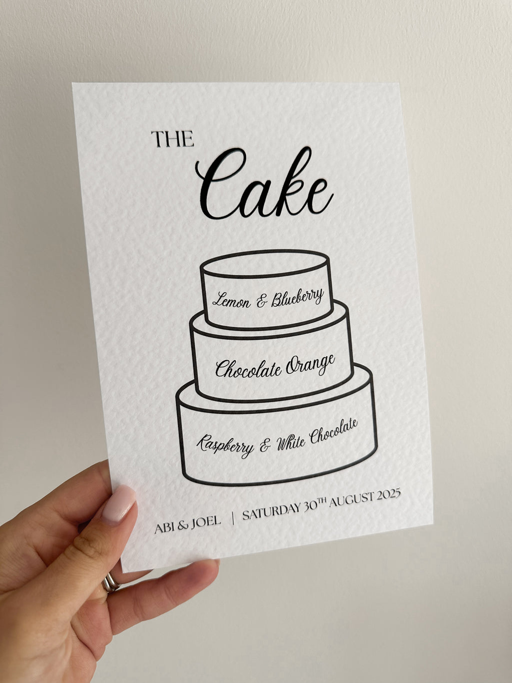 Cake menu
