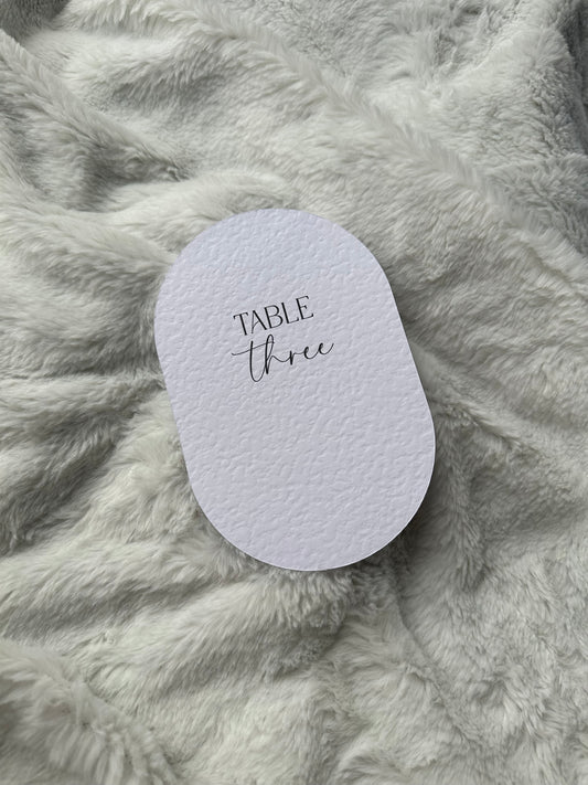 Oval card table numbers