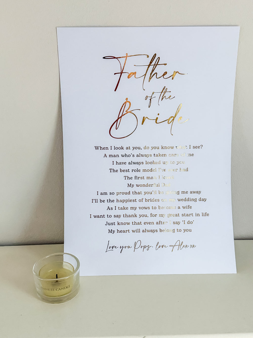 Father of the bride poem