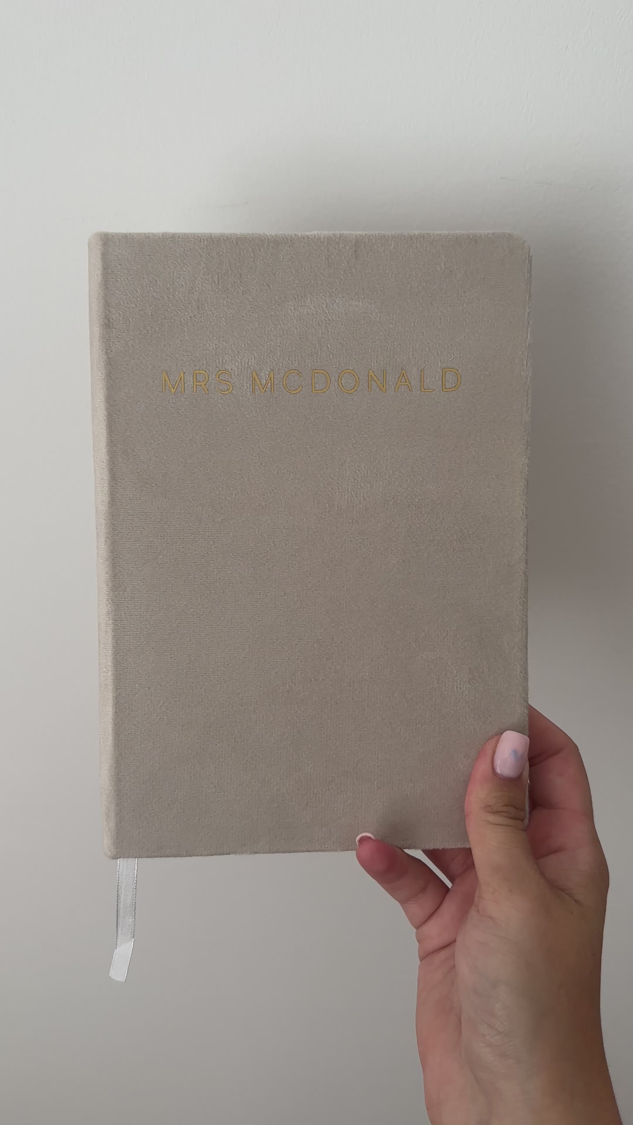 Personalised velvet notebook